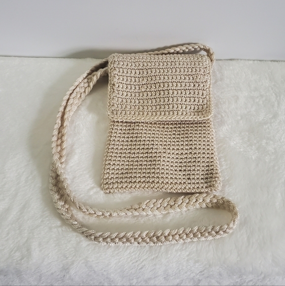The Sak Crochet Cream Off White Rectangle Essential Phone Crossbody Bag - Picture 1 of 10